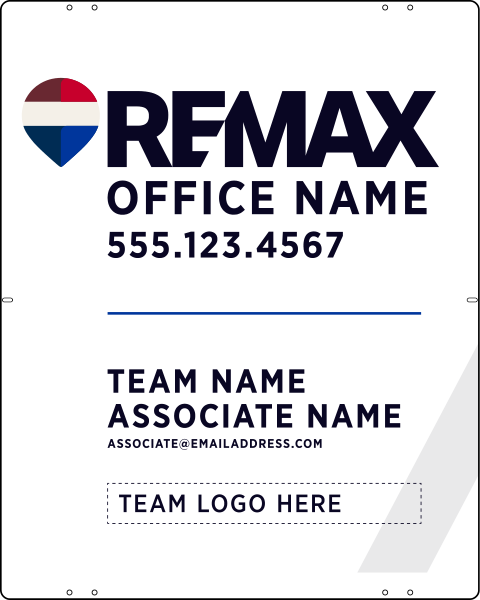 Reflective Associate Name, Team Name w Team Logo Sign Panel, 30h x 24w, Steel